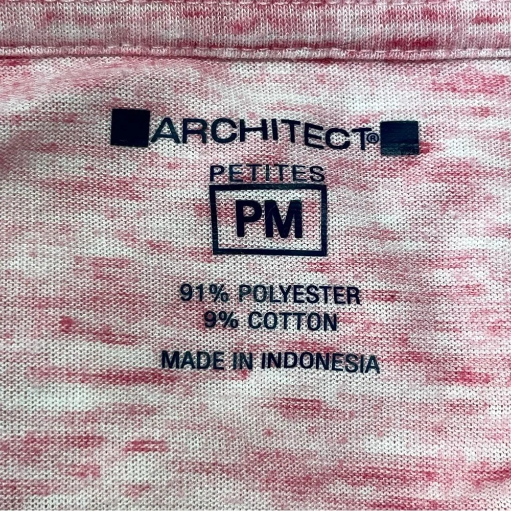 Architect T Shirt Women’s Petite Medium Pink Heathered Short Sleeve - Picture 3 of 6